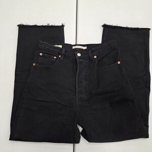 Levi's Black Ribcage Straight Ankle Leg Jeans